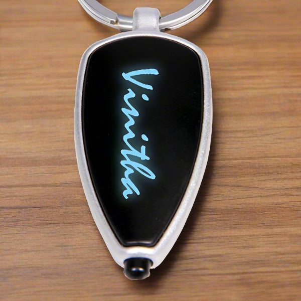 METAL KEYCHAIN-(LED,SIX PIC ROUND,DIAMOND)