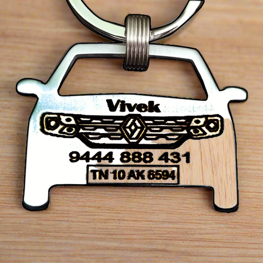 STEEL METAL KEYCHAIN -CAR