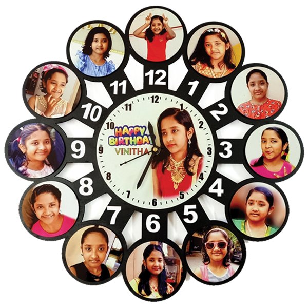 SUBLIMATION HEART WALL CLOCK- 12 PHOTOS CIRCLE