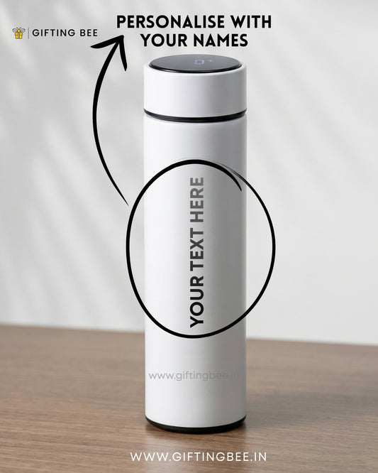 PERSONALISED TEMPERATURE BOTTLE SMART FLASK - WHITE
