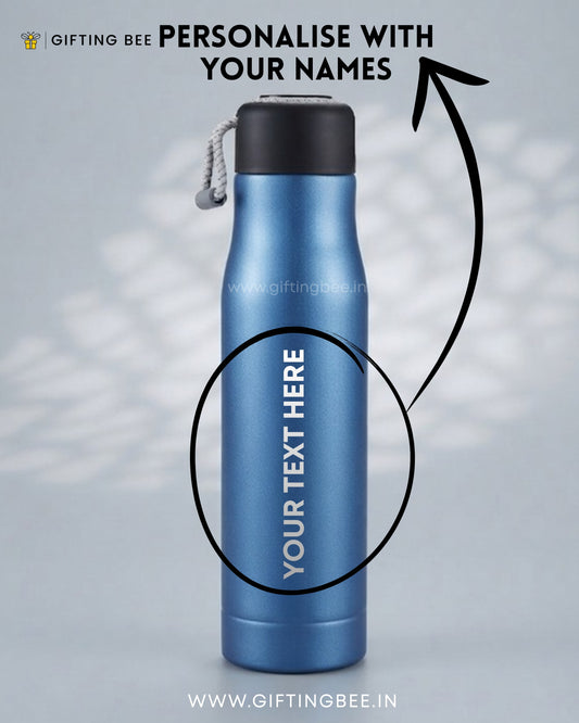 PERSONALISED HOT & COLD BOTTLE - BLUE 550ML