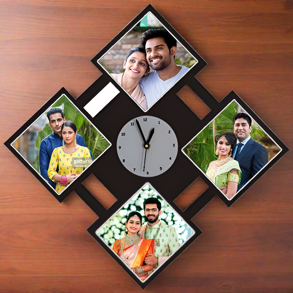 SUBLIMATION HEART WALLCLOCK -4 PHOTOS