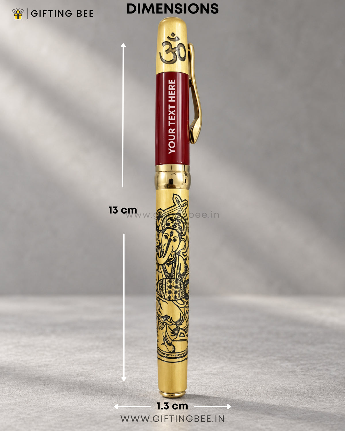 ETCHED RED GOLD GOD PEN - GANESHA