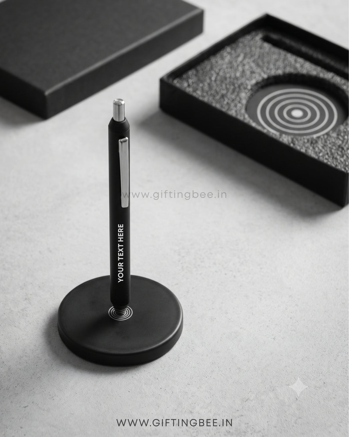 MAGNETIC BASE METAL PEN SET ROUND