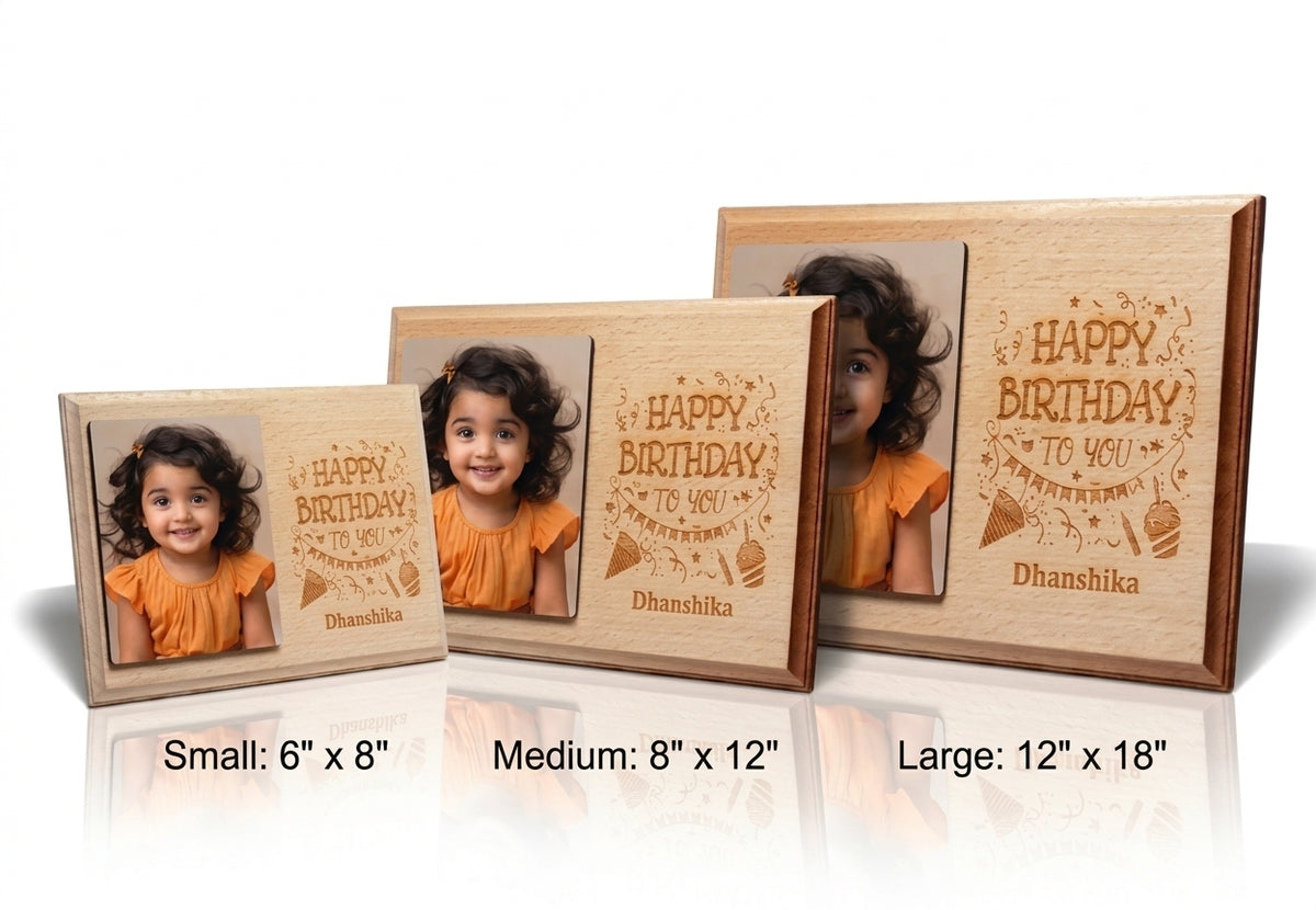 WOODEN ENGRAVING - PHOTO AND GREATINGS ON WOOD