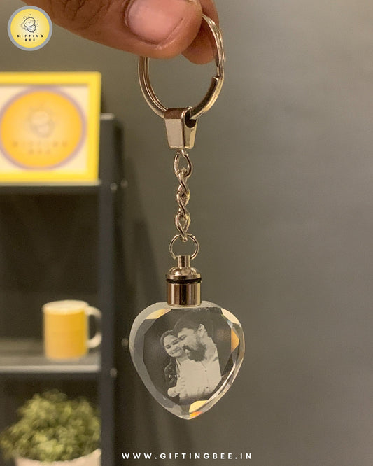 CRYSTAL LED KEYCHAIN - HEART