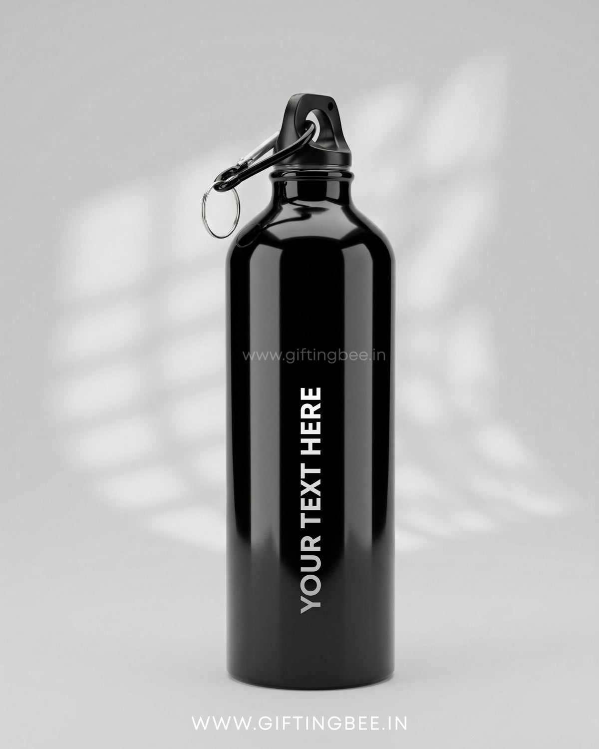 PERSONALISED BLACK STAINLESS STEEL WATER BOTTLE