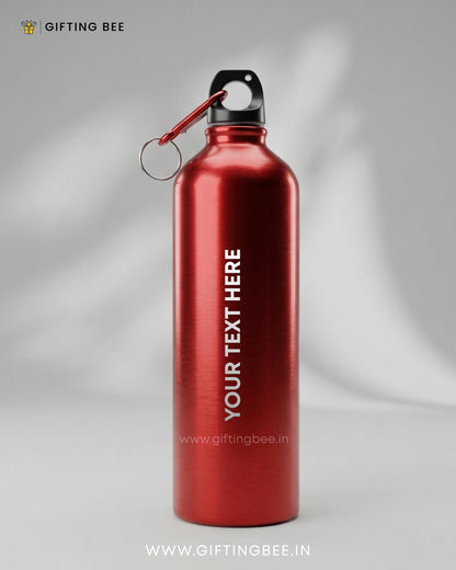 PERSONALISED RED STAINLESS STEEL WATER BOTTLE
