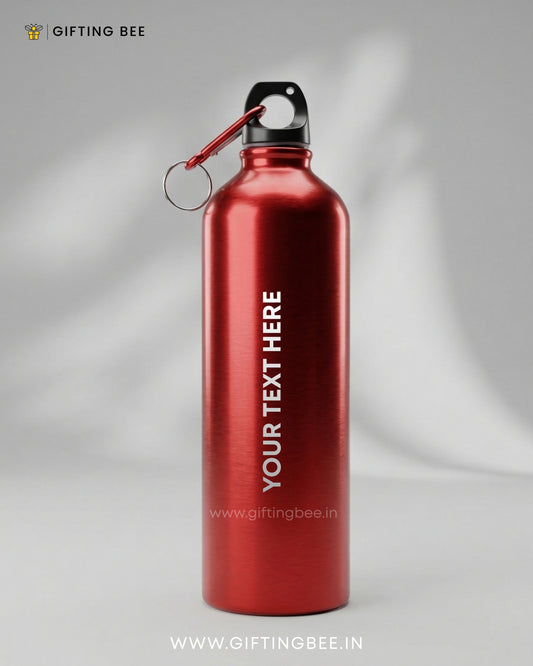 PERSONALISED RED STAINLESS STEEL WATER BOTTLE