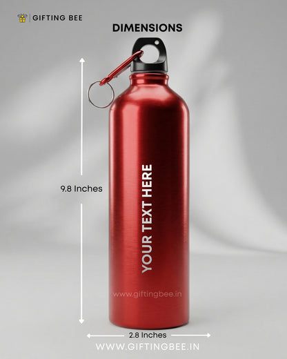 PERSONALISED RED STAINLESS STEEL WATER BOTTLE