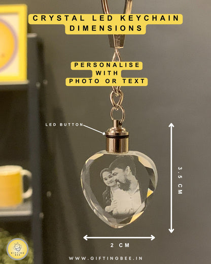 CRYSTAL LED KEYCHAIN - HEART