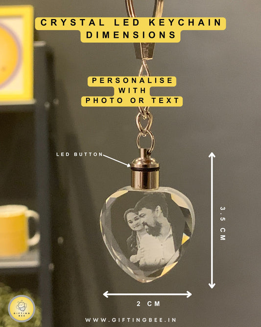 CRYSTAL LED KEYCHAIN - HEART
