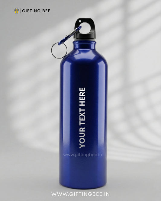 PERSONALISED BLUE STAINLESS STEEL WATER BOTTLE
