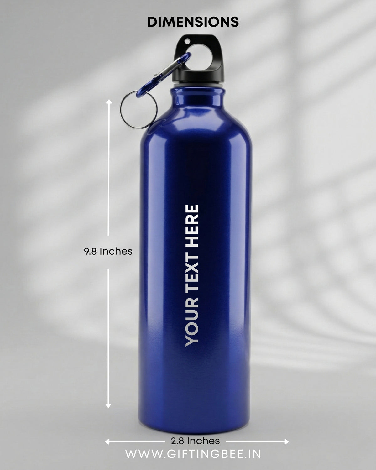 PERSONALISED BLUE STAINLESS STEEL WATER BOTTLE