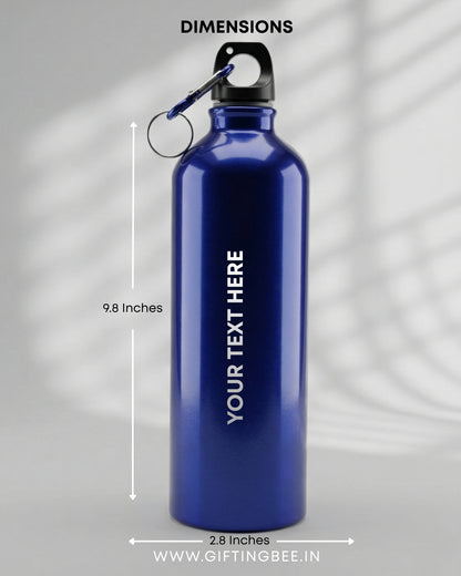 PERSONALISED BLUE STAINLESS STEEL WATER BOTTLE