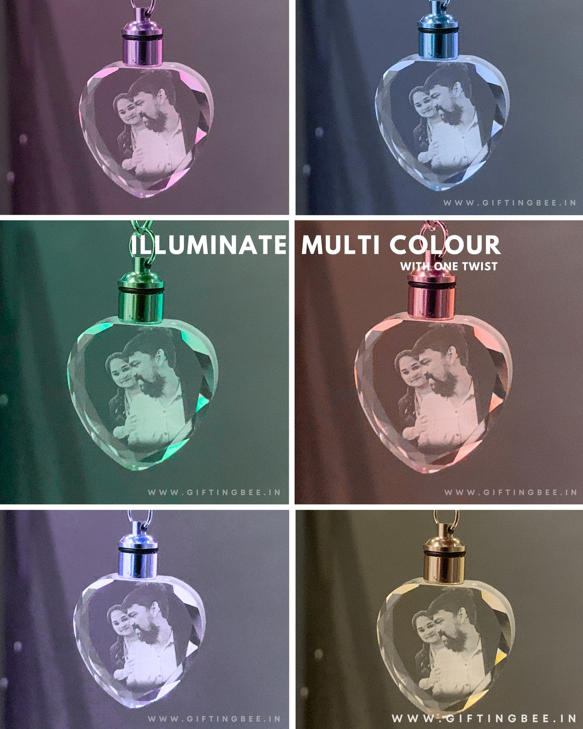 CRYSTAL LED KEYCHAIN - HEART