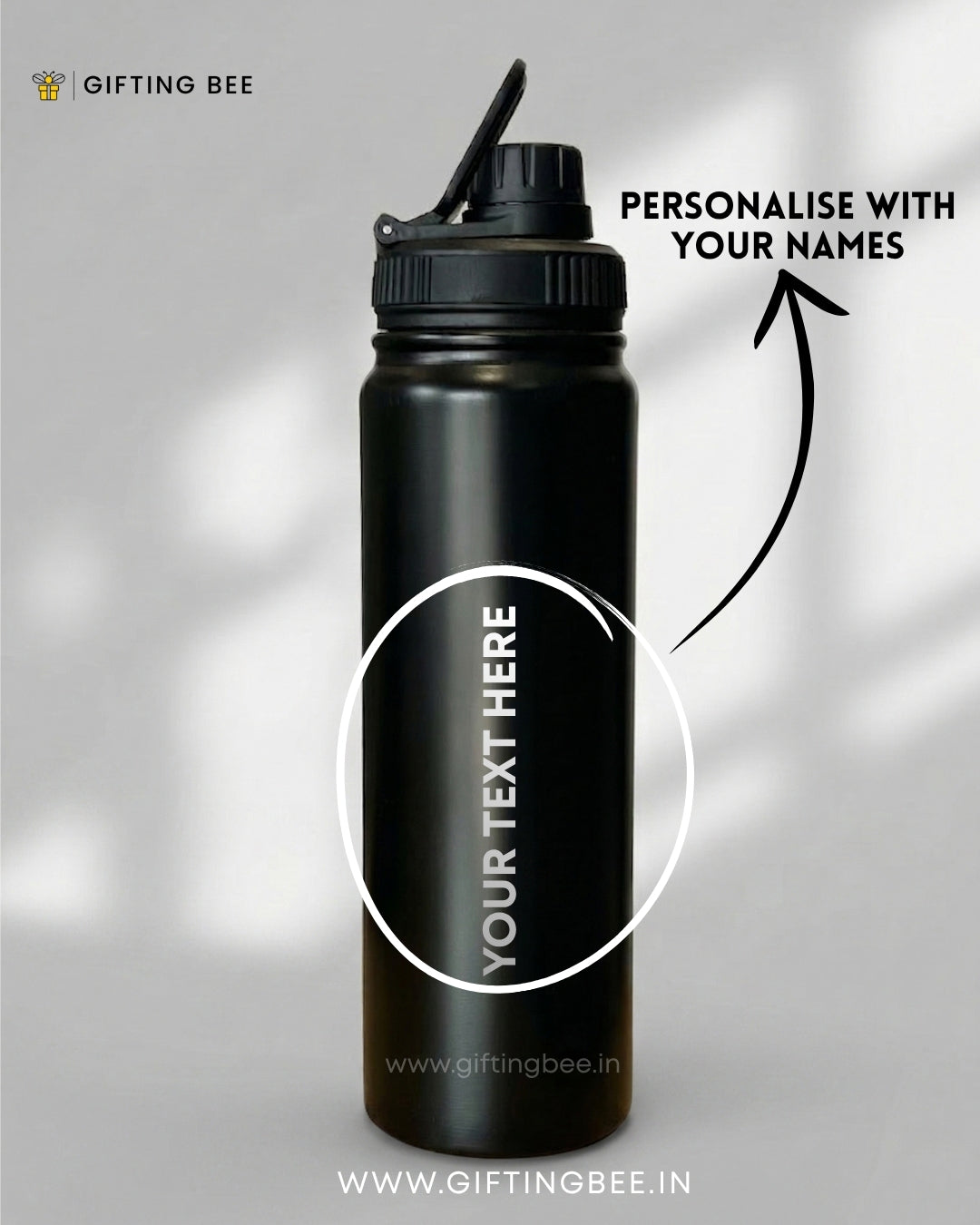 PERSONALISED GYM  BOTTLE BLACK