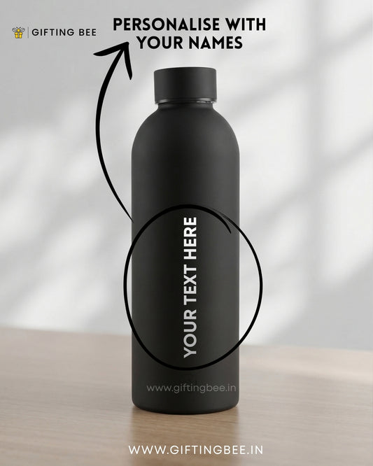 PERSONALISED MATTE BLACK WATER BOTTLE
