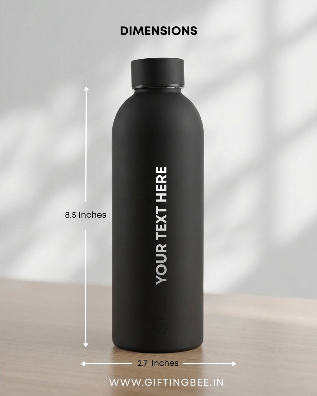 PERSONALISED MATTE BLACK WATER BOTTLE