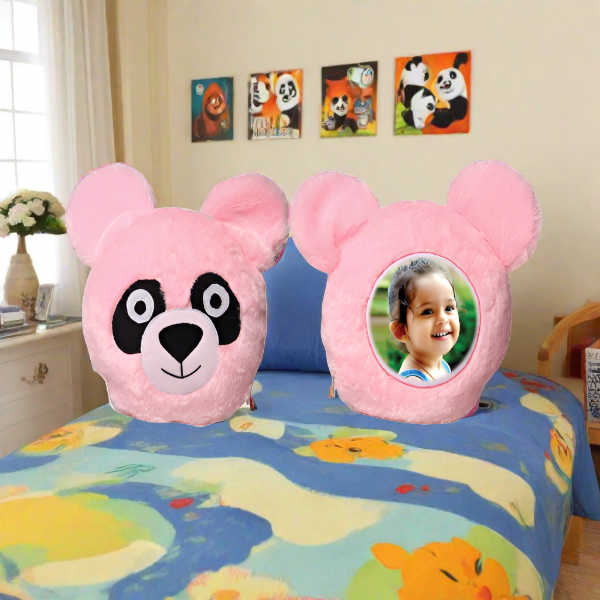 CARTOON PILLOW- PINK PANDA
