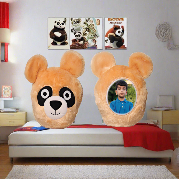 CARTOON PILLOW- YELLOW PANDA
