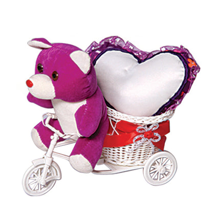 CYCLE TEDDY BEAR PILLOW