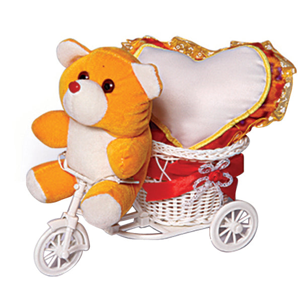 CYCLE TEDDY BEAR PILLOW