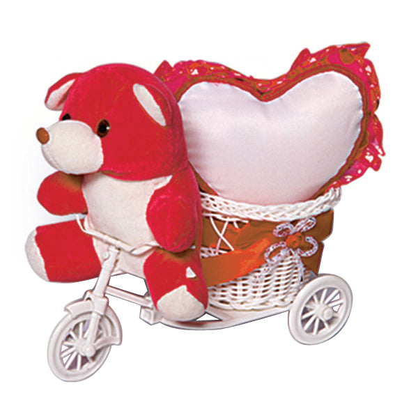 CYCLE TEDDY BEAR PILLOW