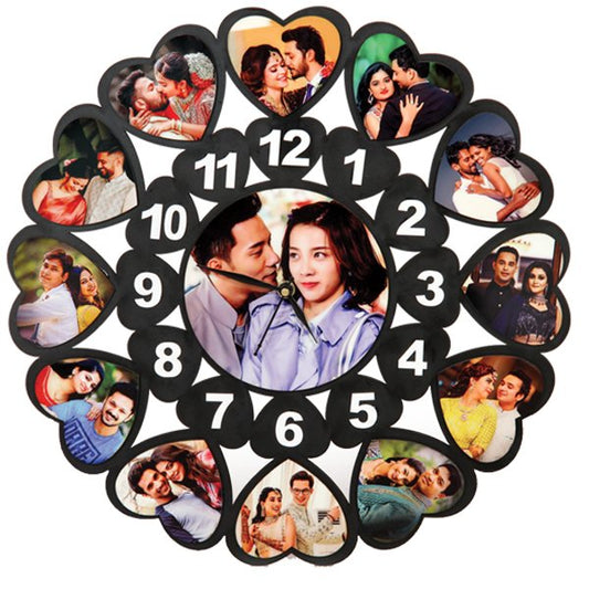 SUBLIMATION HEART WALLCLOCK-12 PHOTOS