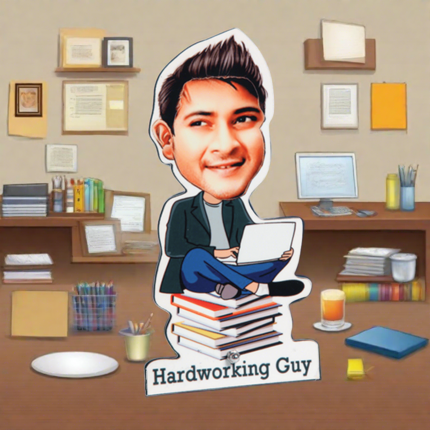 CARICATURE - GUYS (HARDWORKER, MUSIC LOVER, HANDSOME, COLLEAGUE, CRICKET LOVER)