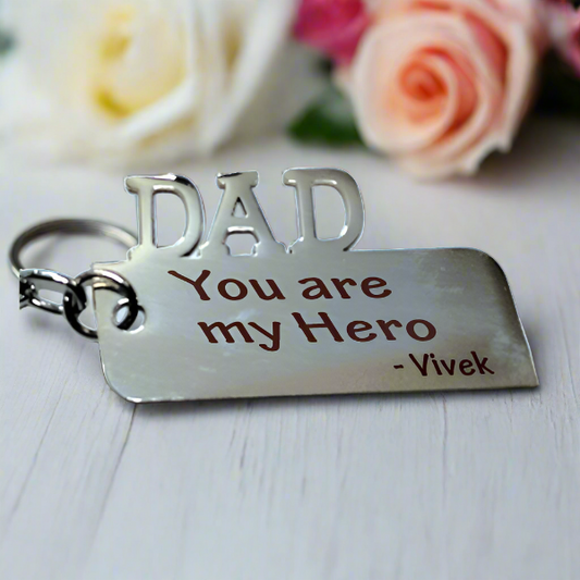 STEEL METAL KEYCHAIN (DAD,FRIEND,MOM)