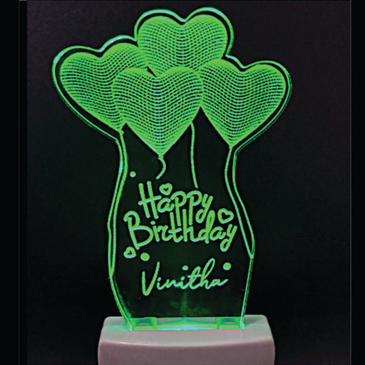 MULTI COLOUR ACRYLIC BED LAMP-HAPPY BIRTHDAY