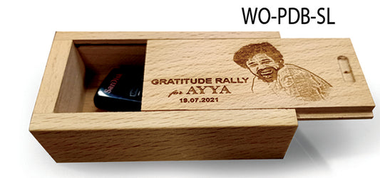 PEN DRIVE WOODEN BOX WITH MAGNET