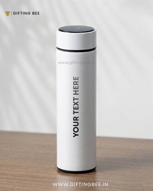 PERSONALISED TEMPERATURE BOTTLE SMART FLASK - WHITE