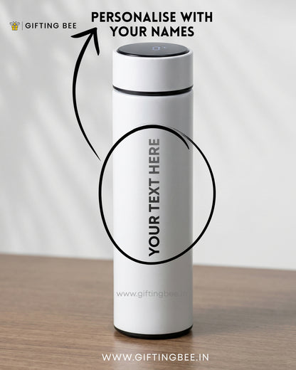 PERSONALISED TEMPERATURE BOTTLE SMART FLASK - WHITE