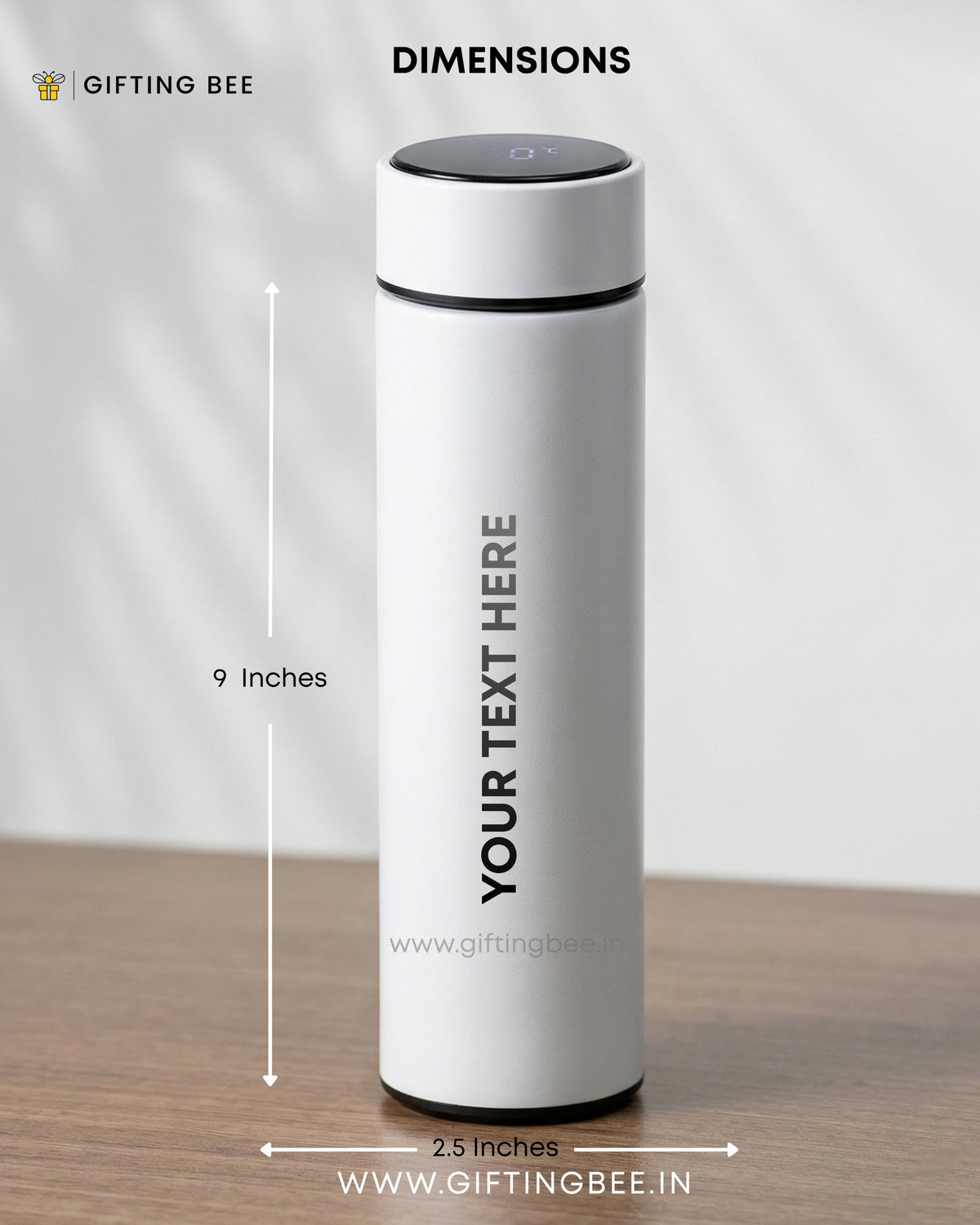 PERSONALISED TEMPERATURE BOTTLE SMART FLASK - WHITE