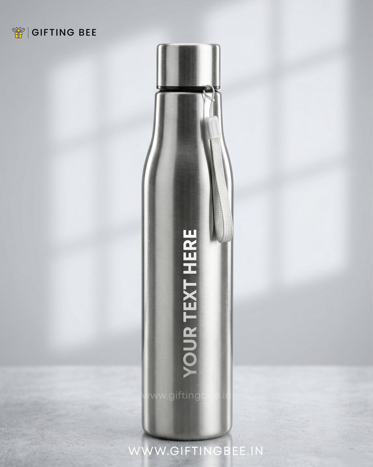 PERSONALISED STAINLESS STEEL WATER BOTTLES WITH TAG - 1000ML