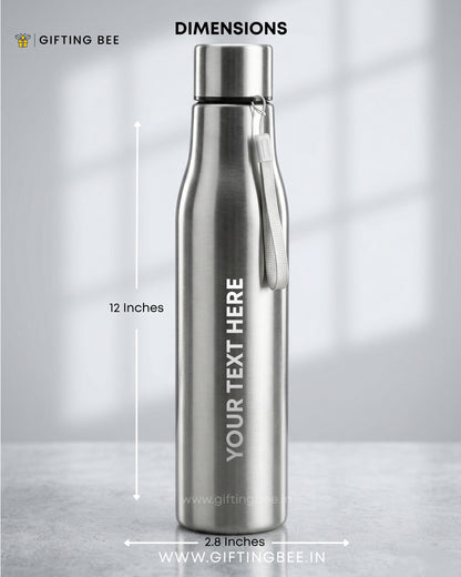 PERSONALISED STAINLESS STEEL WATER BOTTLES WITH TAG - 1000ML