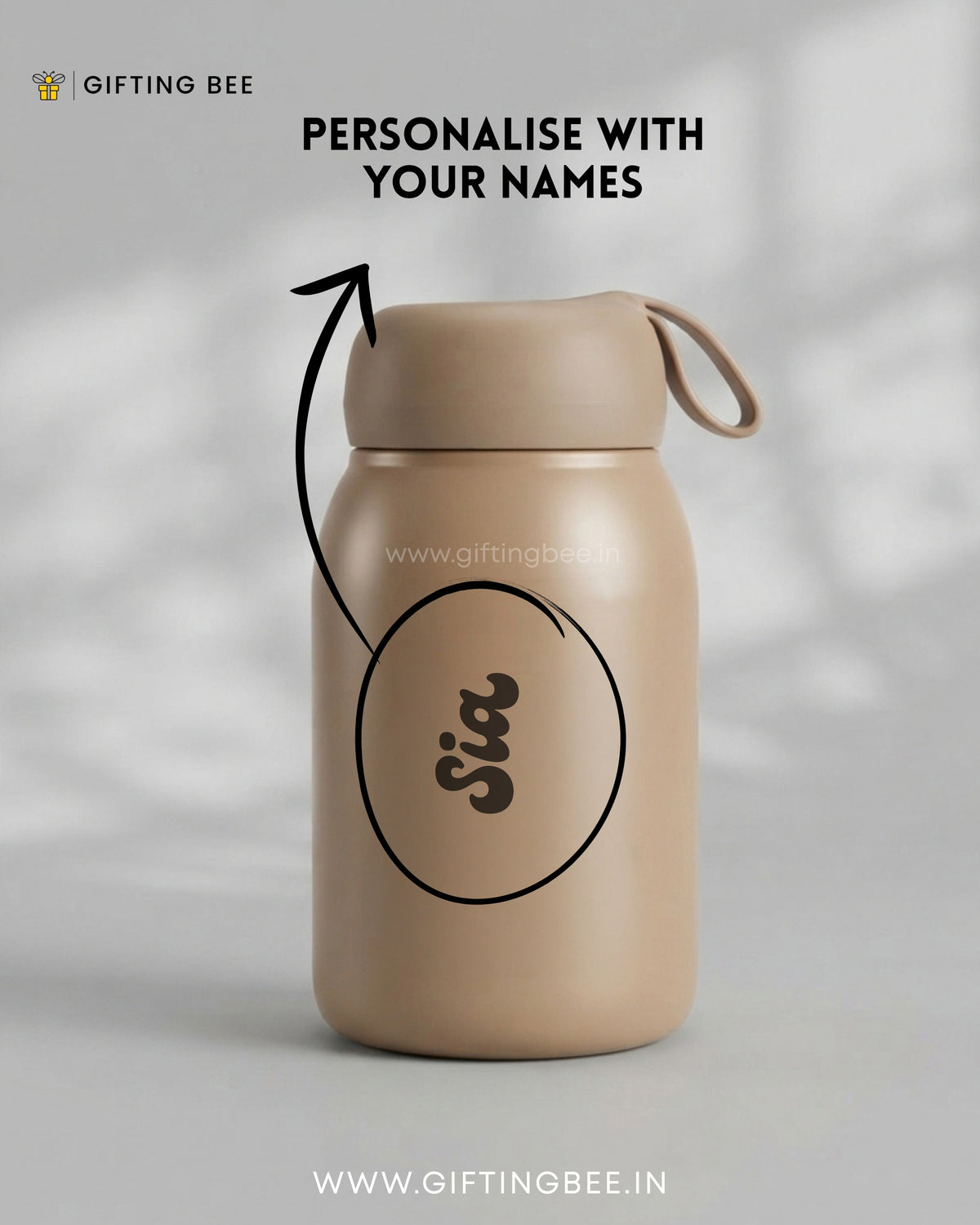 PERSONALISED RABBIT BOTTLES -  BROWN