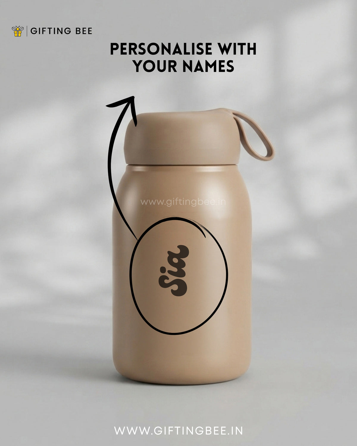 PERSONALISED RABBIT BOTTLES -  BROWN
