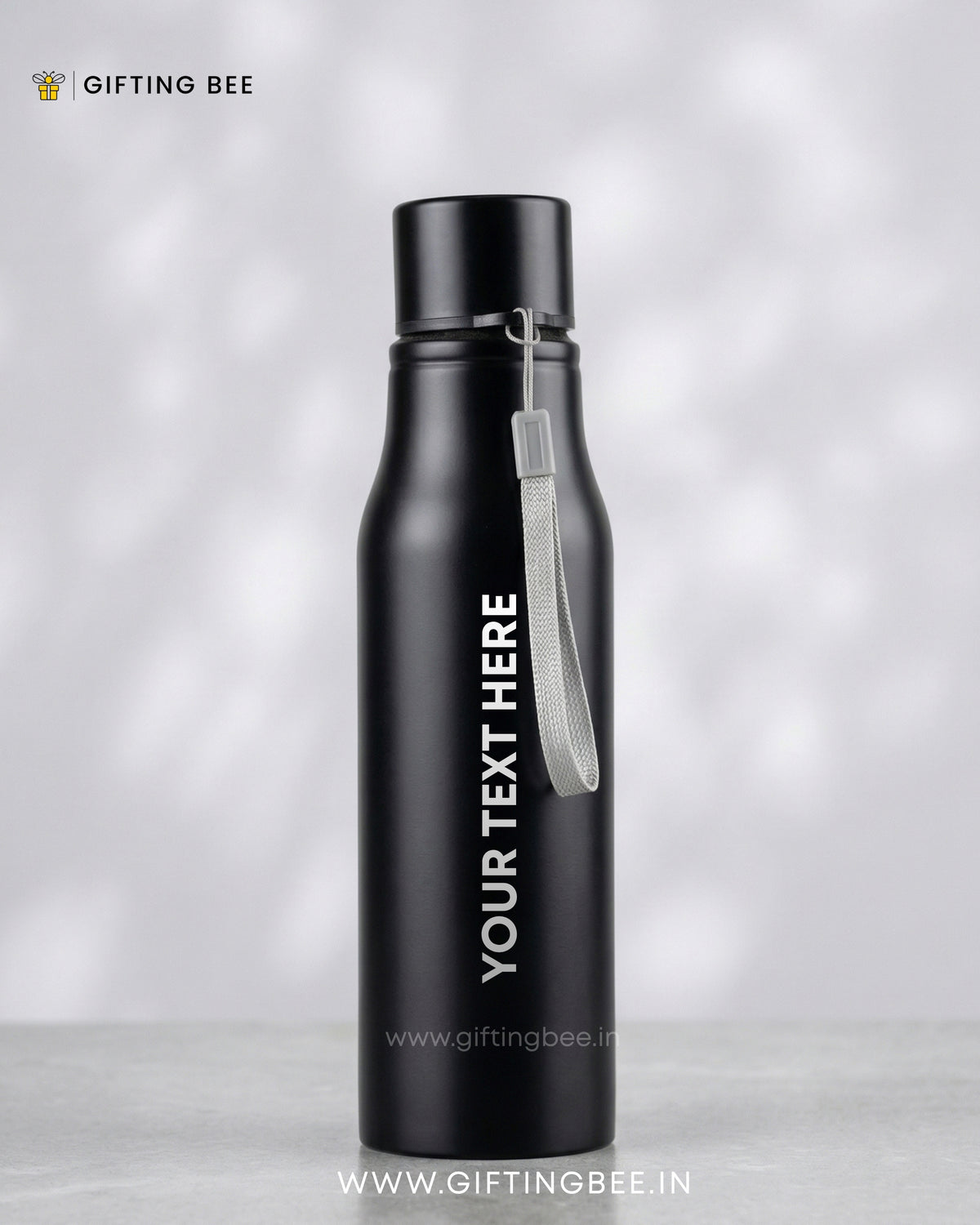 PERSONALISED BLACK BOTTLE WITH TAG