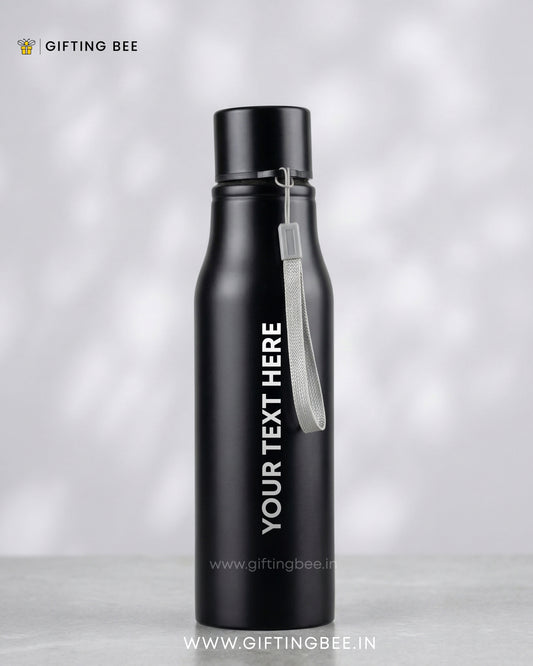 PERSONALISED BLACK BOTTLE WITH TAG