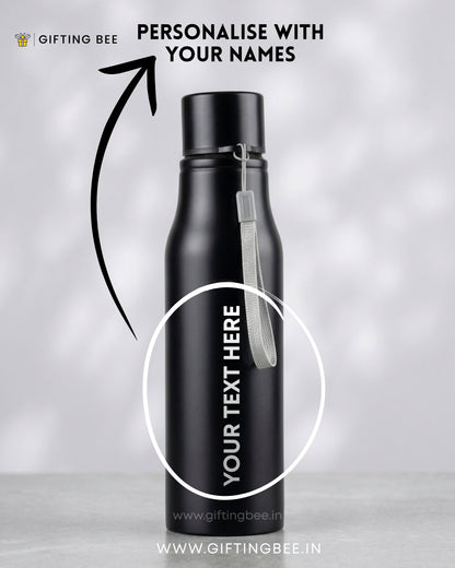 PERSONALISED BLACK BOTTLE WITH TAG