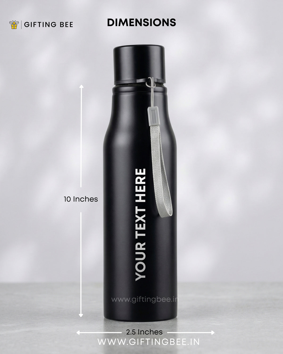 PERSONALISED BLACK BOTTLE WITH TAG