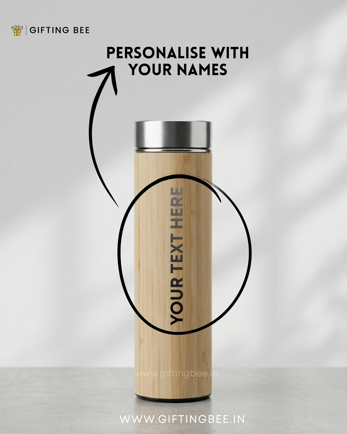 PERSONALISED BAMBOO WATER BOTTLE
