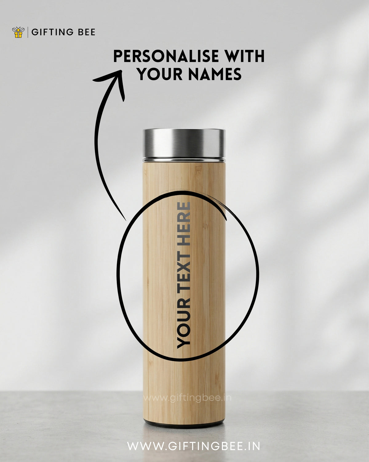PERSONALISED BAMBOO WATER BOTTLE