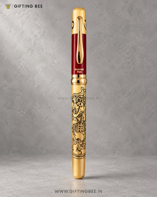 ETCHED RED GOLD GOD PEN - GANESHA
