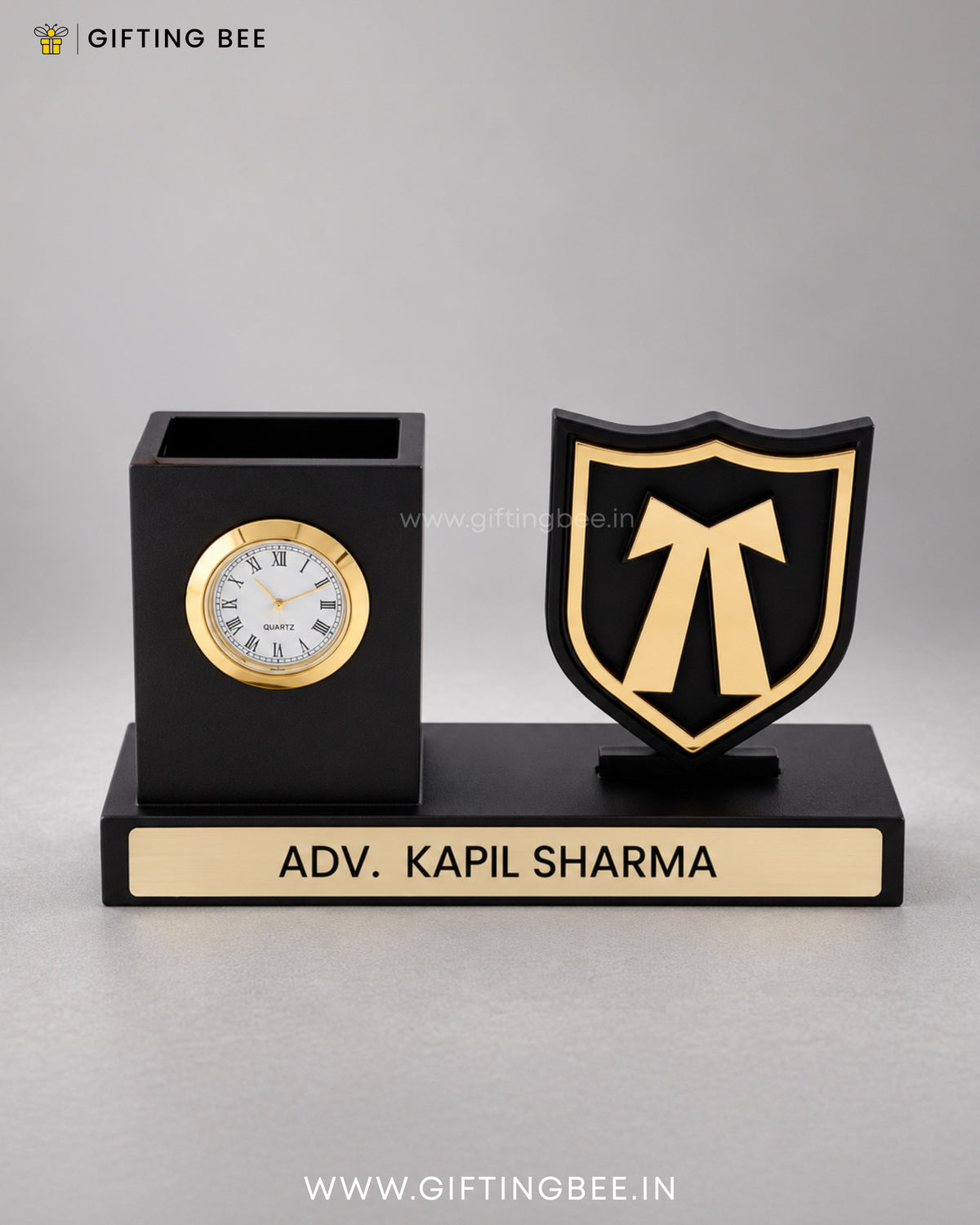 ADVOCATE PEN STAND WITH CLOCK