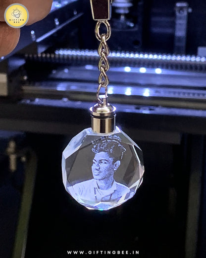 CRYSTAL LED KEYCHAIN - CIRCLE