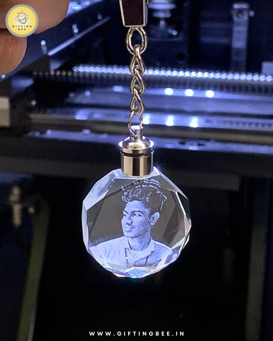 CRYSTAL LED KEYCHAIN - CIRCLE